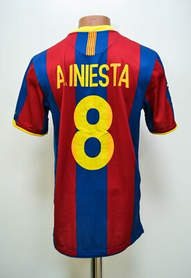 BARCELONA 2010/2011 HOME FOOTBALL SHIRT JERSEY NIKE #8 INIESTA S