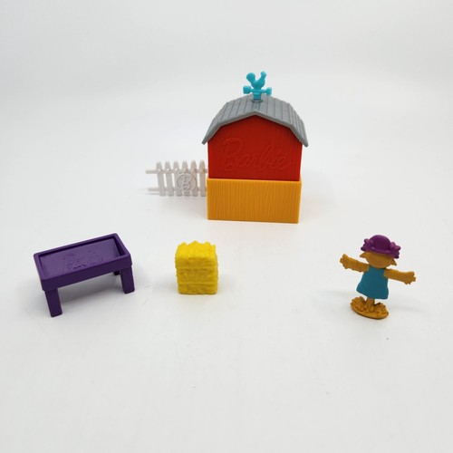 Just Play 2017 Barbie Pets Farm Playset 4 Pieces Barn Bale of Hay Pre-owned - Picture 7 of 12