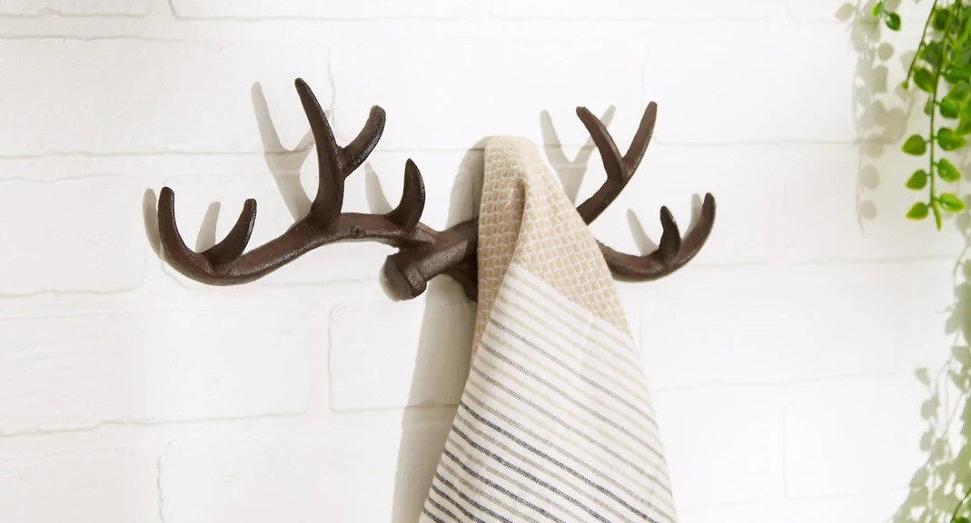 Tall Antler Wall Hook Cast Iron Deer Antler Wall Hook Bathroom