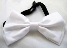 Unisex Men Women Children White Tuxedo Adjustable Pre-tied Bow Tie-Brand New 