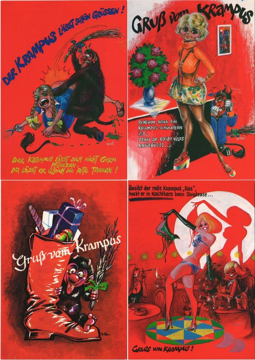 KRAMPUS DEVIL HUMOR 19 MODERN Postcards (L5264) | eBay