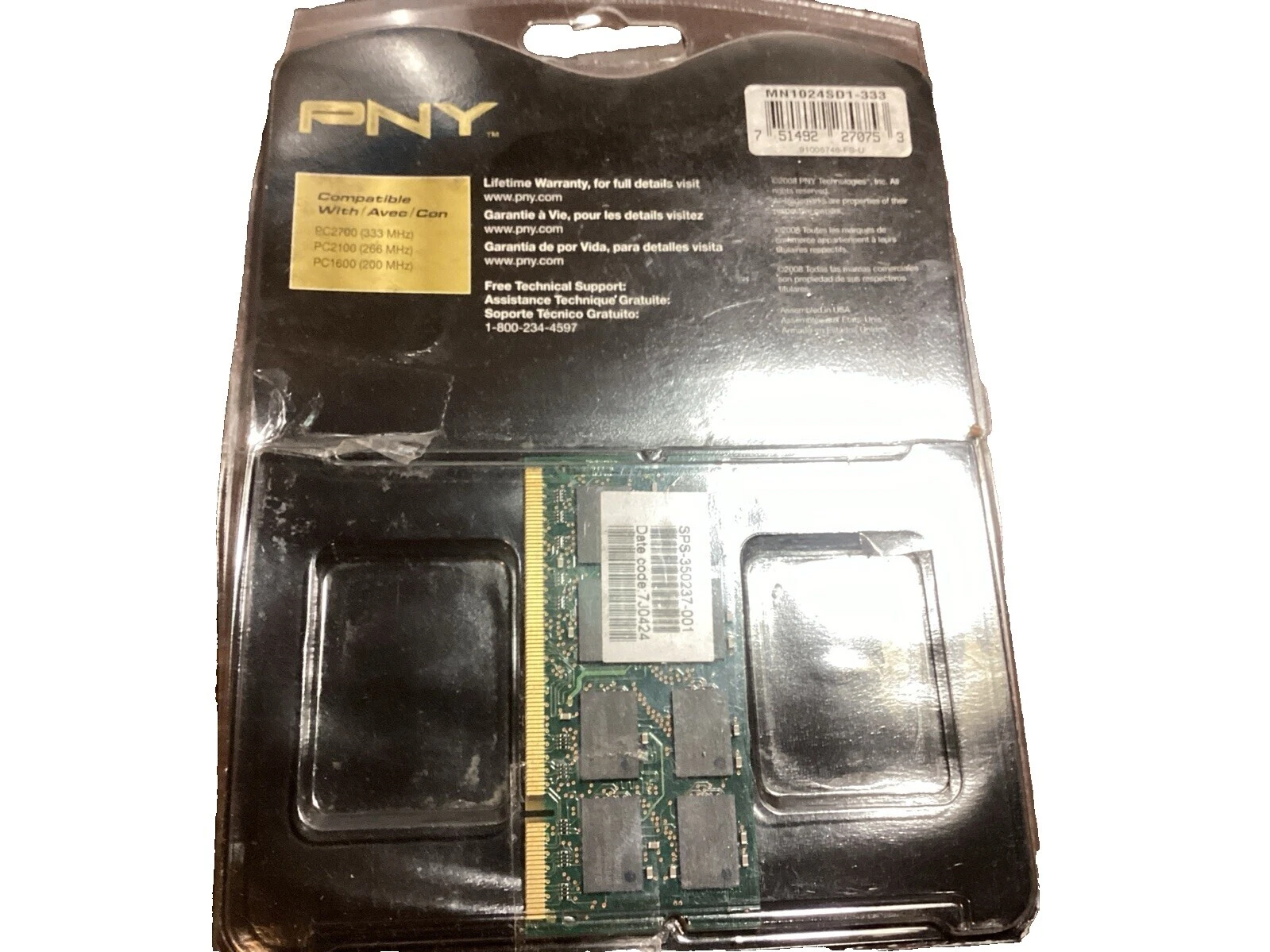 Ordenador PNY DDR1 SDRAM Memoria (RAM)
