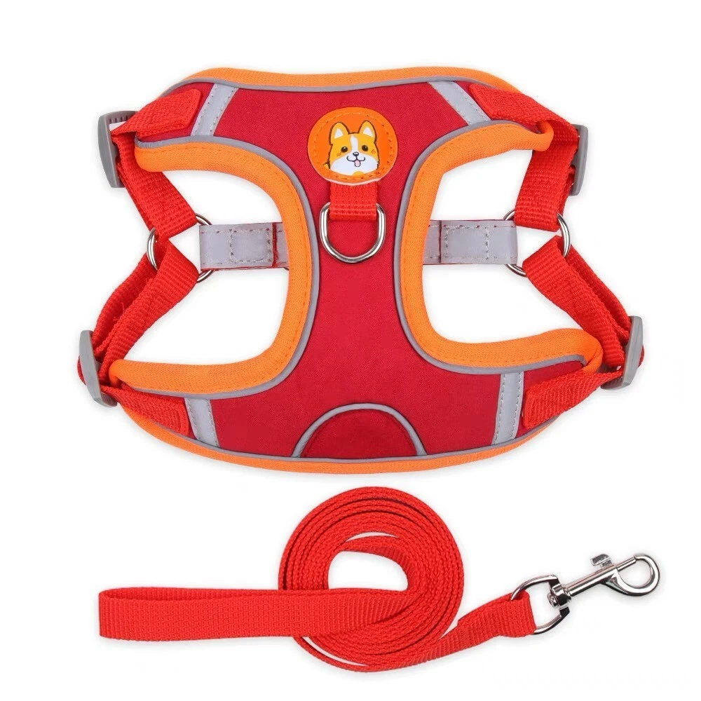 Dog Harness Set No Pull Adjustable Reflective Breathable Harness French Bulldog