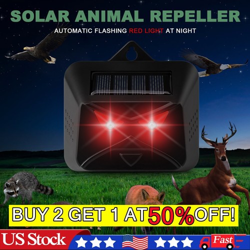 Solar Garden Guard Light Repellent Red LED Deterrent Light Night Animal