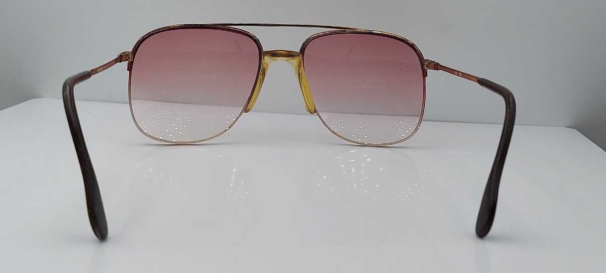 Vintage Menrad 453-700 Gold Pilot Half-Rim Metal Sunglasses FRAMES