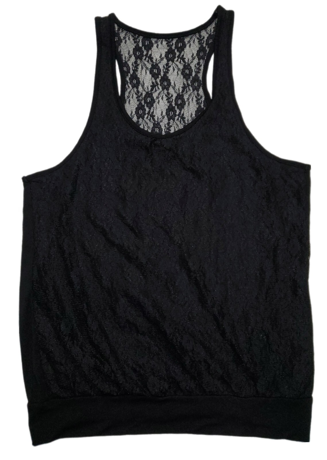 Dream Out Loud By Selena Gomez Black Lace Scoop Neck Tank Top Junior's Size M