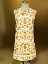 2024 Sicily New Runway Summer Fashion Crew neck Sleeveless ceramics Print dress