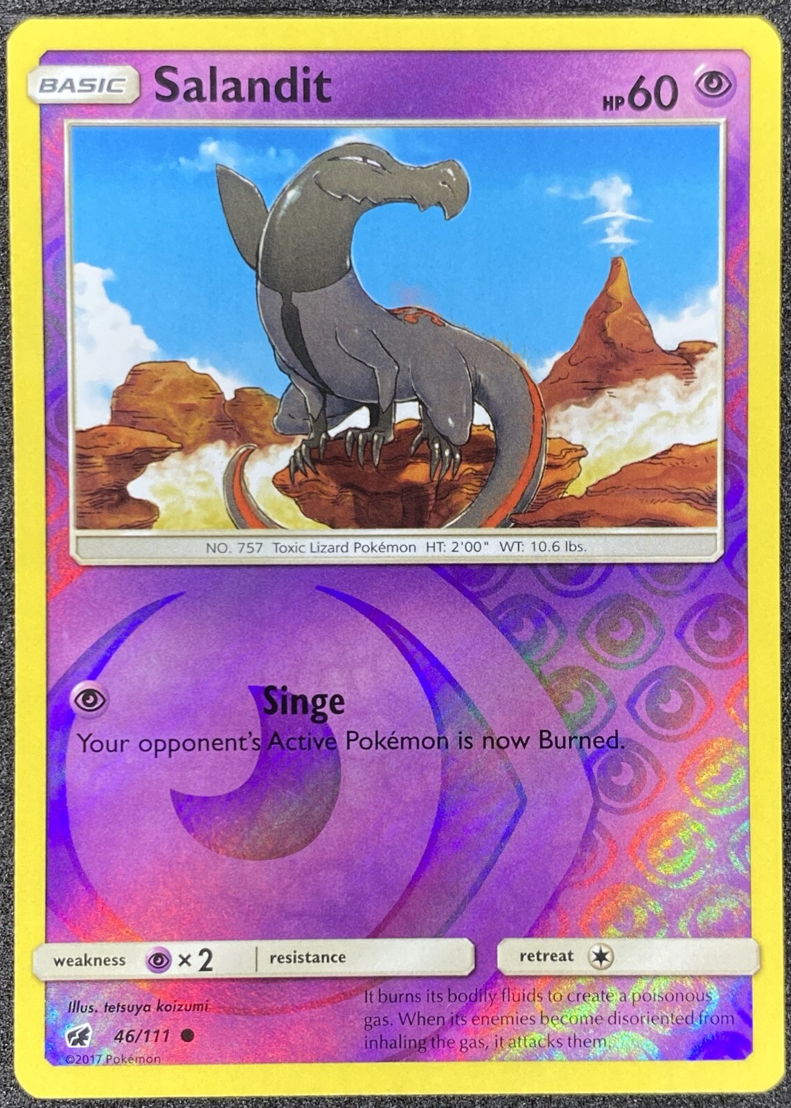 Pokémon Salandit Reverse Holo 46/111 CIN Crimson Invasion LP/NM