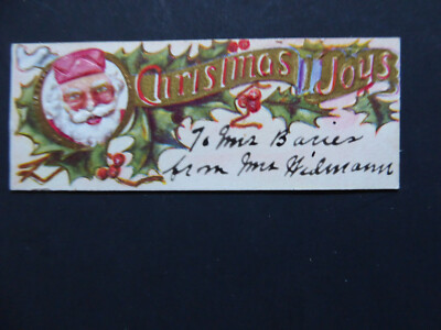 Hidmann Mineral Point Iowa County Wisconsin  Santa Victorian calling card