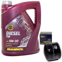 MotoröL Set 5W-30 5 Liter + ÖLfilter SM 5084 FüR Fiat Ducato Bus Iveco Daily V