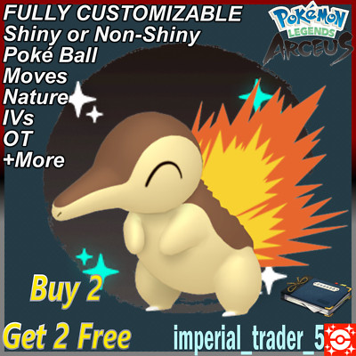 Pokémon Legends Arceus   Shiny Alpha Cyndaquil   W/ Best 6IV Customizable