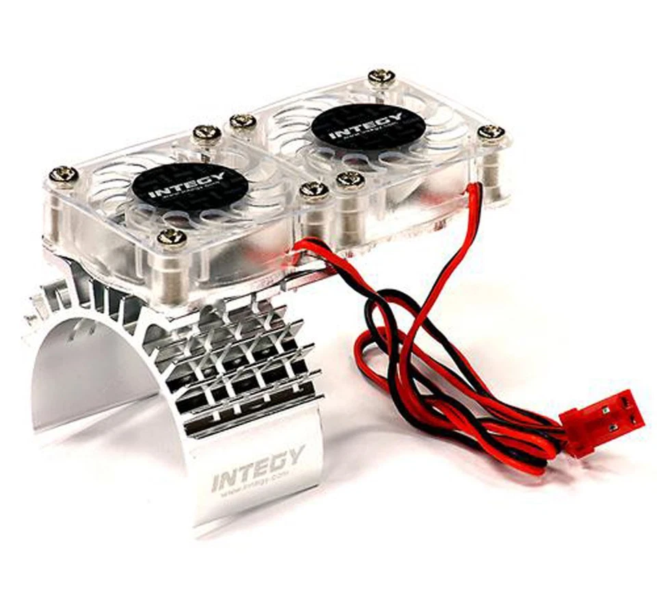 Integy Motor Heatsink + Twin Cooling Fan for Traxxas 1/10 Slash 4X4 #T8534SILVER - Image 2 of 2