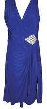 💕Elegant Evening Dress, Wedding, Cruise by BURGUNDY ~ Blue ~ UK L ~ D0435 💕