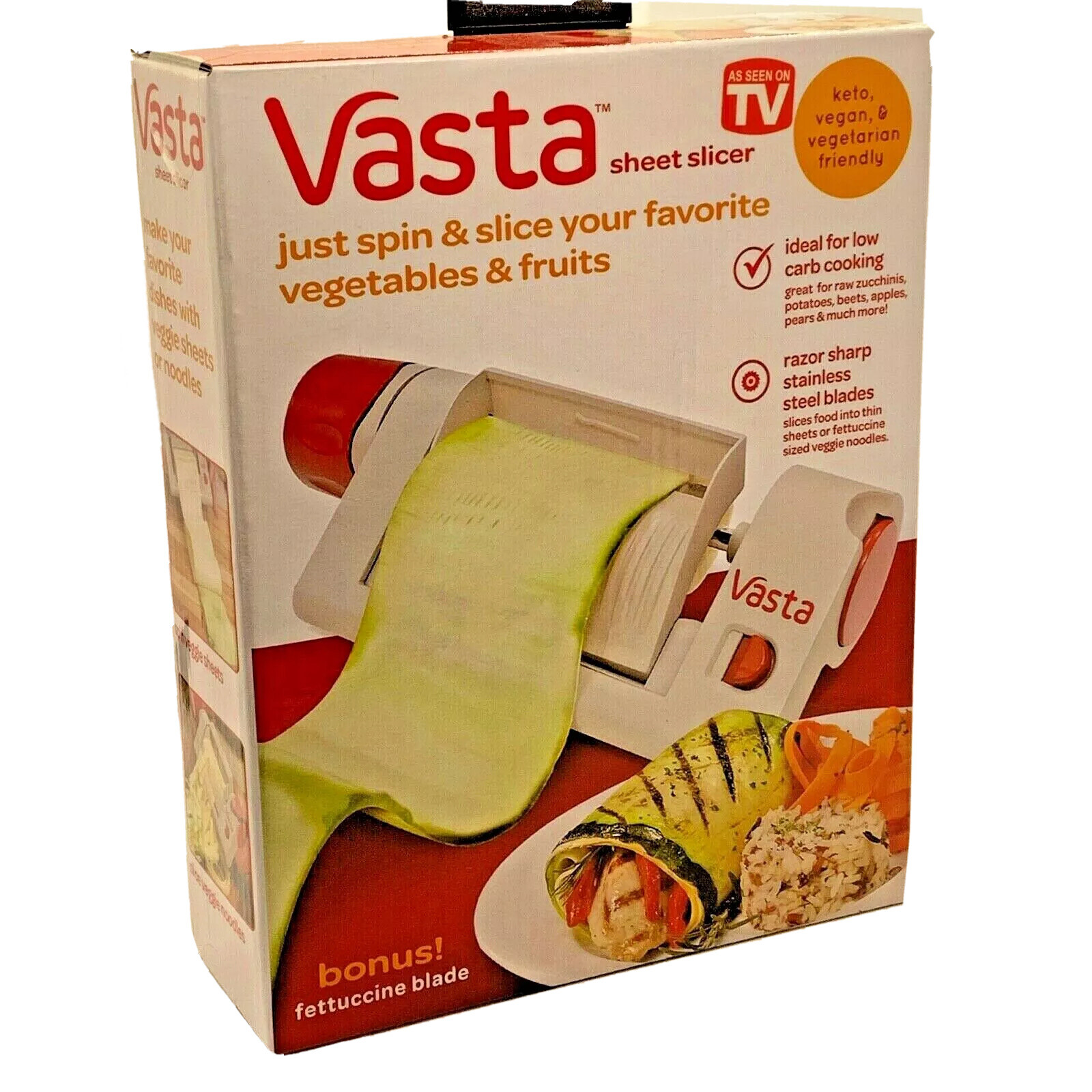 ⭐Vasta 2in1 Vegetable & Fruit, Sheet & Noodle Slicer, LowCarb Veggie Sheets⭐ eBay