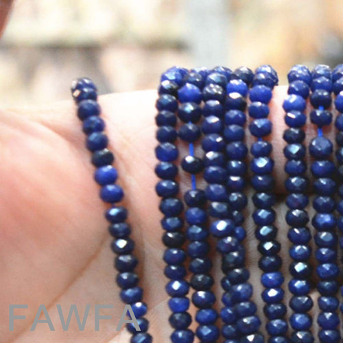 Wholesale Natural 2x4mm Faceted Dark Sapphire Abacus Gems Loose Beads