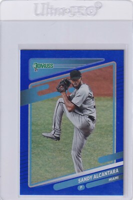 2021 DONRUSS BLUE PARALLELS SANDY ALCANTARA MIAMI MARLINS BASEBALL E7606