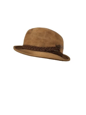 Vtg Stetson Fedora Hat 6 3/4 1960s Mens Sovereign Tan Velour  display picture 3
