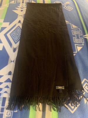 NEIMAN MARCUS CASHMERE FRINGED SCARF CHARCOAL GRY 78” X 28” EXCELLENT  CONDITION