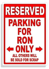 Personalized Parking Sign Wall Decal Metal Sign No Parking Customized for RON