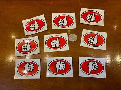 Thumbs Up Sticker Oval 2.5x2-(Lot of 9 ) bonus, Free Flag Sticker