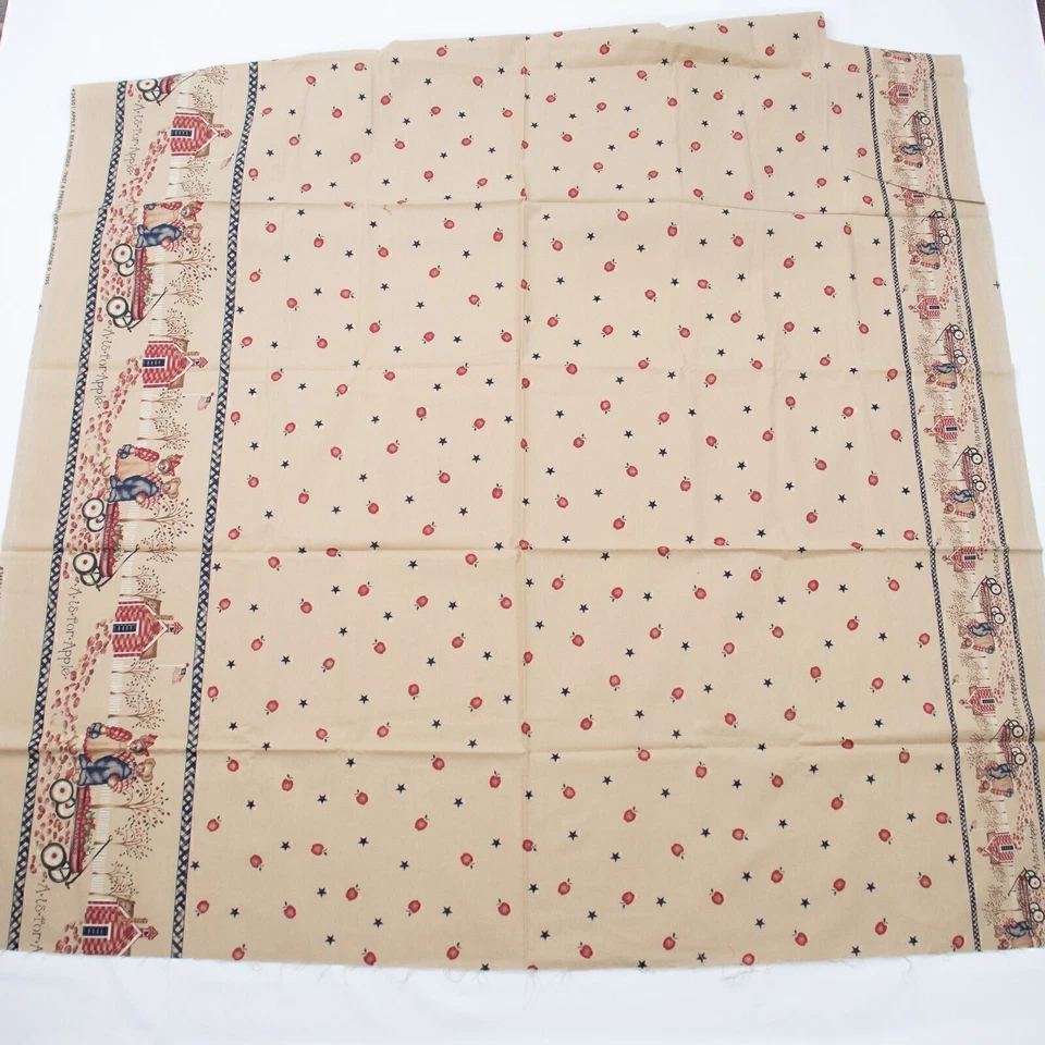 Vintage Daisy Kingdom Past & Presents Bears Apple & Bear Border 34501 Cotton - Image 3 of 4