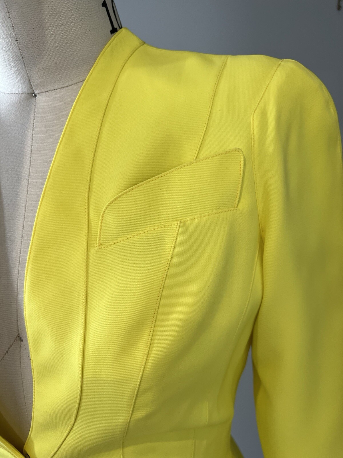 Thierry Mugler RARE Suit. Neon Yellow image 6