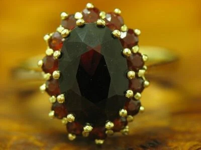 14kt 585 Gelbgold Ring mit 4,02ct Granat Besatz / 4,1g / RG 56,5 - Bild 1 von 4