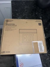 Commercial Electric 4.8-Volt Edge Lit Integrated LED Red Exit Sign