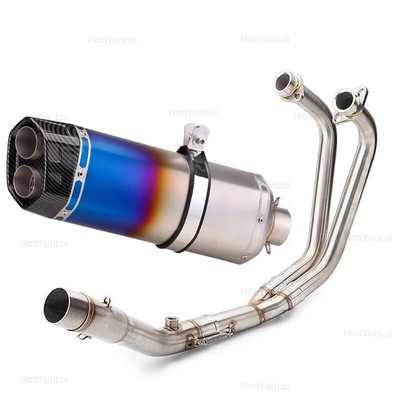 For Yamaha YZF R3 R25 15-25 YZF-R3 YZFR3 Exhaust Header Pipe Blue ...