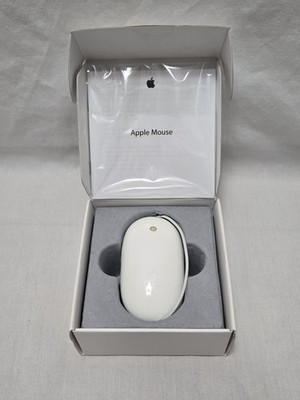GENUINE Apple Mighty Mouse A1152 USB Wired Optical Mouse MB112LL/B Box and Inst