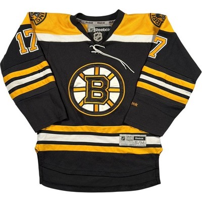 Reebok Boston Bruins NHL Eishockey Trikot Jugend S/M Lucic #17 schwarz gelb