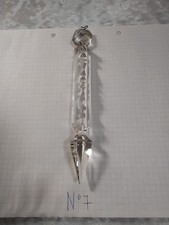 Ancienne Pampille flèche en cristal de baccarat H 15 cm + octogone de 2,2 cm n°7