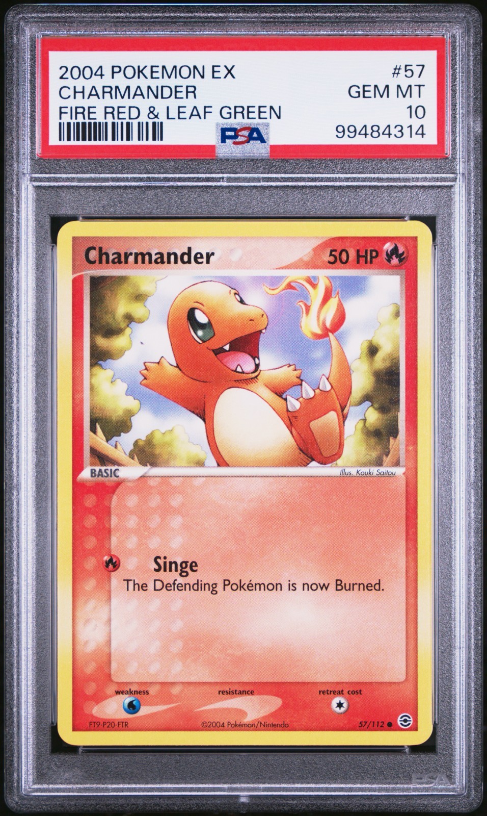 PSA 10 Charmander 57/112 EX Fire Red & Leaf Green 2004 Pokemon Card