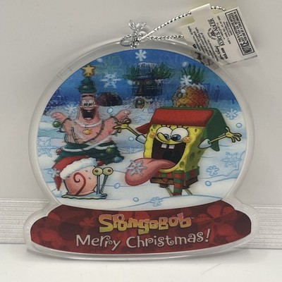 Spongebob Merry Christmas 3D Ornament Kurt Adler Patrick Gary Holographic