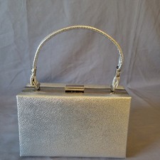 Vintage Metallic Silver Small Evening Handbag