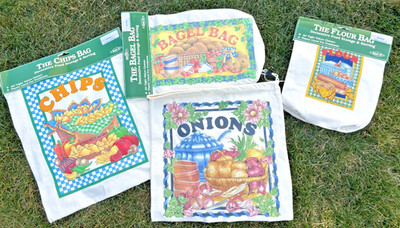 The Chips, Onions, Flour,  Bagel Bag Decorative Food Storage (100% Cotton) 1997