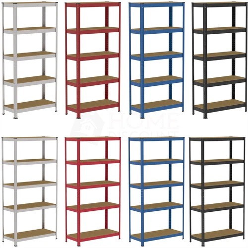 5 Tier Garage Shelf Racking Heavy Duty Shelving Storage Shelves Unit 180x90x40cm