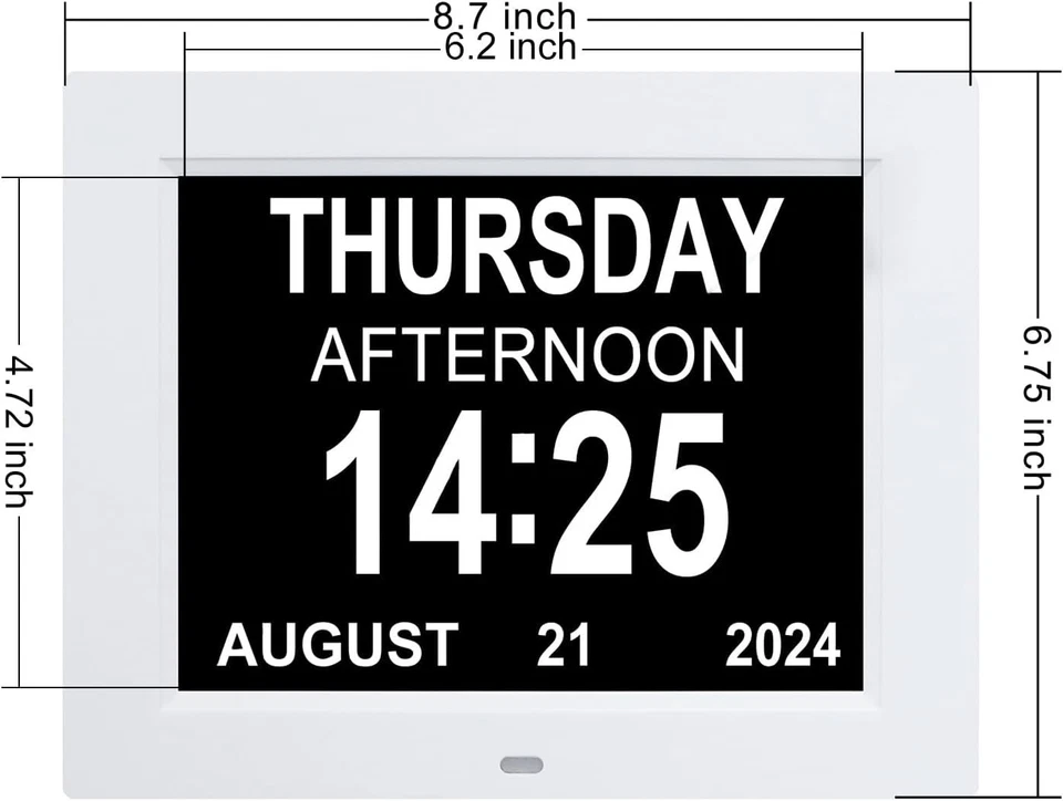 8 Inch Dementia Clock for Seniors - Medication Reminders, 12 Custom Alarms, A... - Image 4 of 4