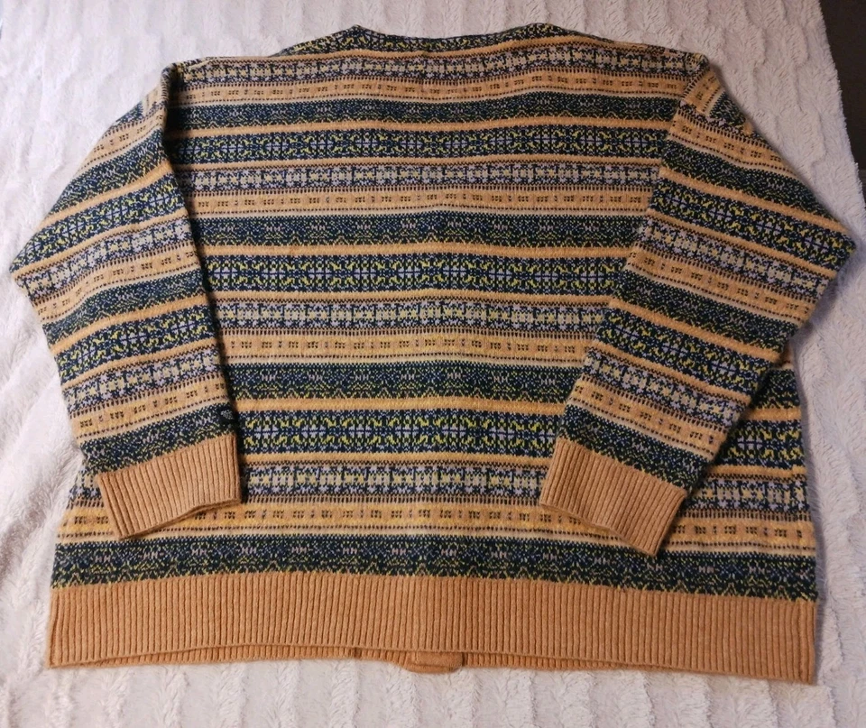 Nuevo con etiquetas Cárdigan Levis Tejido Calce Relajado Coit Cuadrado Para Hombre Talla 2XL Rayas Beige/Azul Foto 3 de 4
