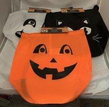 Halloween Trick or Treat Candy Tote Bags Set of 3 