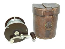 Vintage Very Early Edward vom Hofe 3/0 Size German Silver Reel, W/Case - CC194