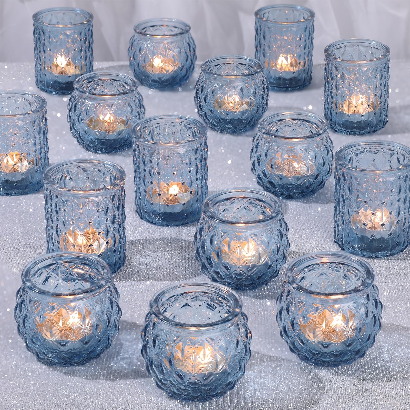 S Set Of 36- Round Candle Holders Bulk, Glass Candle...