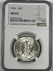 1941 Walking Liberty Half Dollar : NGC MS64