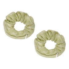 2pcs Bling Scrunchies with Zipper Pocket Elastic Hair Bands yellow