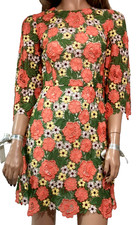 Dolce & Gabbana Floral Crochet Lace A-Line Short Dress IT40