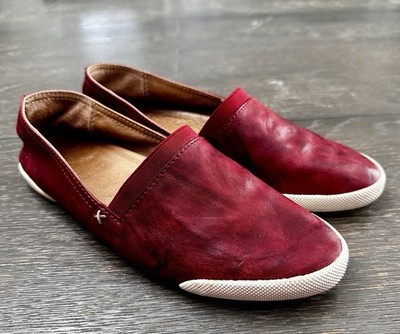 Frye Shoes Womens 8.5 M Melanie Slip On Red Casual Comfort Low Top Round Toe