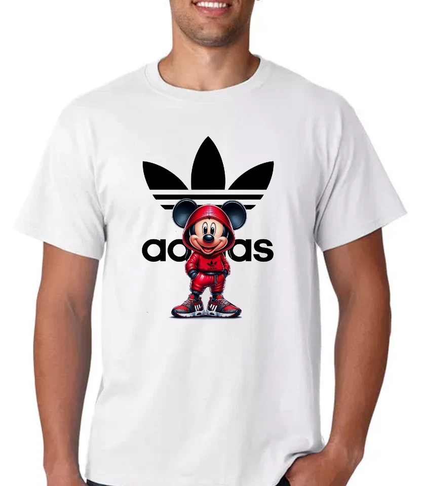 FRUIT OF THE LOOM Mickey Mouse Cartoon T-Shirt Sport Top lustig Kinder Herren Geschenk Weihnachten Xmas