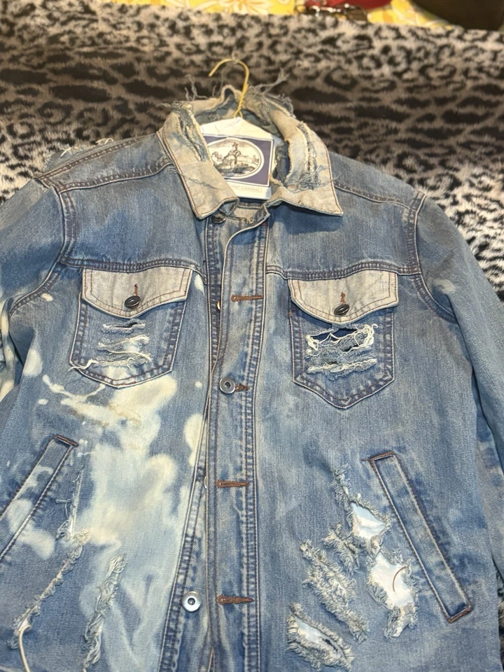 Chaqueta Jean Gucci Azul Personalizada Unisex Talla Mediana Foto 2 de 4