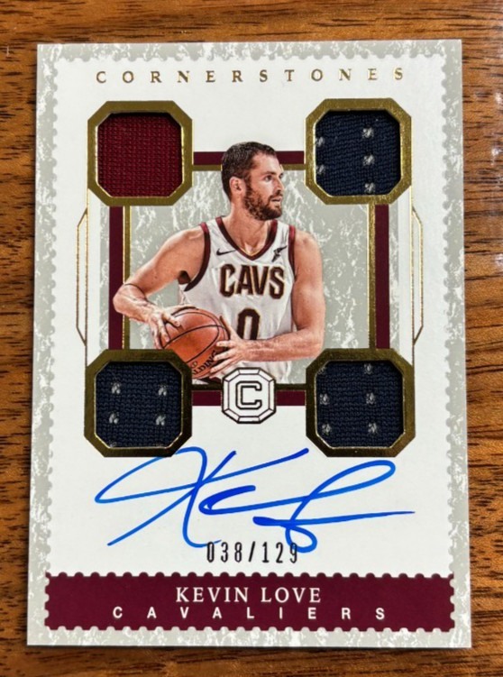 2017-18 Panini Cornerstones Kevin Love Quad Patch Auto /129 260683