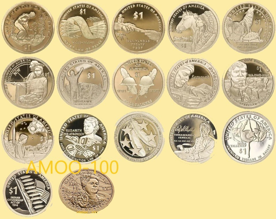 2009-2025 S Proof Sacagawea Native American Dollar 17 Coin Set | eBay